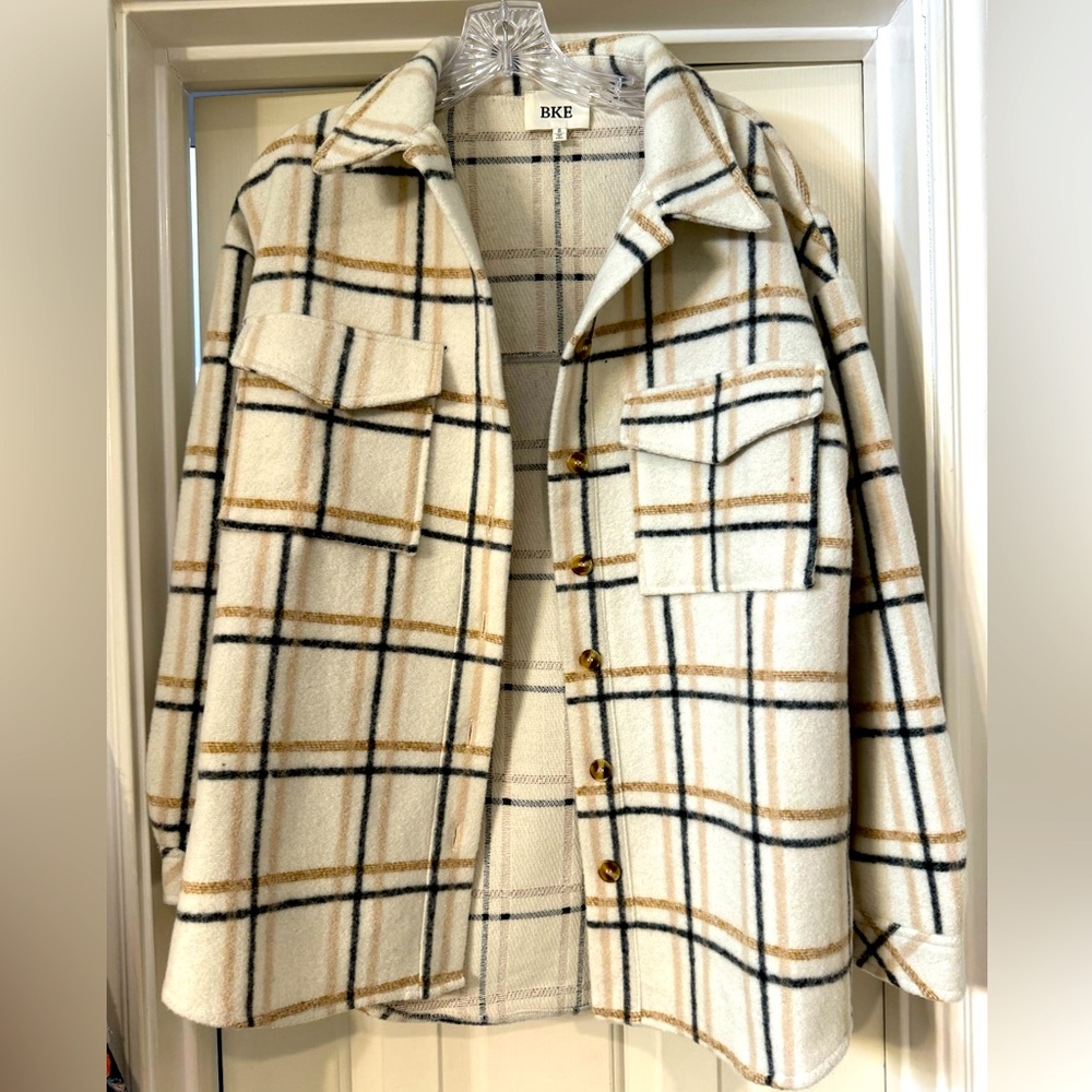 BKE Brushed Plaid Shacket